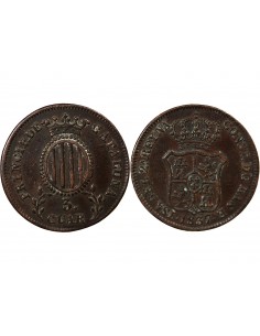 ESPAGNE, PRINCIPAUTE DE CATALOGNE, ISABELLE II - 3 QUARTOS 1837 BARCELONE 2
