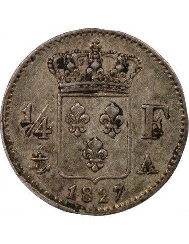 CHARLES X - 1/4 FRANC ARGENT 1827 A PARIS