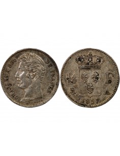 CHARLES X - 1/4 FRANC ARGENT 1827 A PARIS 2