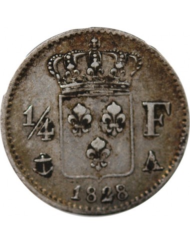 CHARLES X - 1/4 FRANC ARGENT 1828 A PARIS