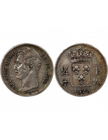 CHARLES X - 1/4 FRANC ARGENT 1828 A PARIS