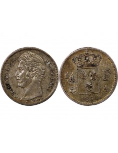 CHARLES X - 1/4 FRANC ARGENT 1830 A PARIS 2