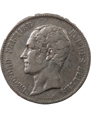 BELGIQUE, LEOPOLD Ier - 5 FRANCS ARGENT 1852