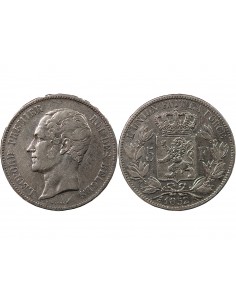 BELGIQUE, LEOPOLD Ier - 5 FRANCS ARGENT 1852 2