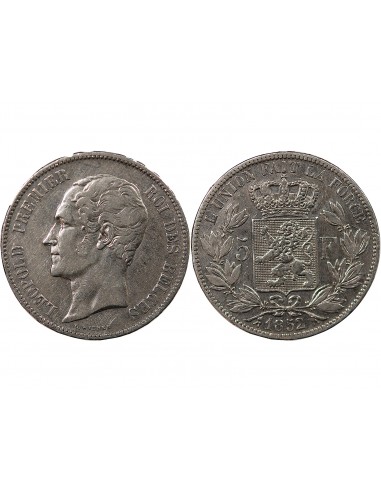 BELGIQUE, LEOPOLD Ier - 5 FRANCS ARGENT 1852