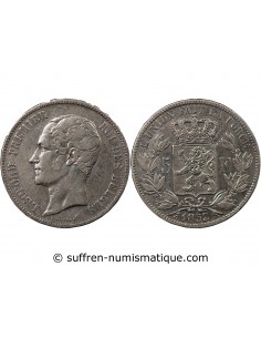 BELGIQUE, LEOPOLD Ier - 5 FRANCS ARGENT 1852