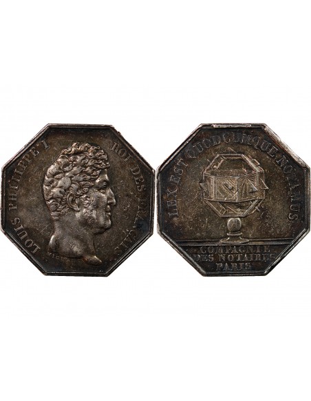 NOTAIRES, LOUIS PHILIPPE - JETON ARGENT Cie DES NOTAIRES DE PARIS