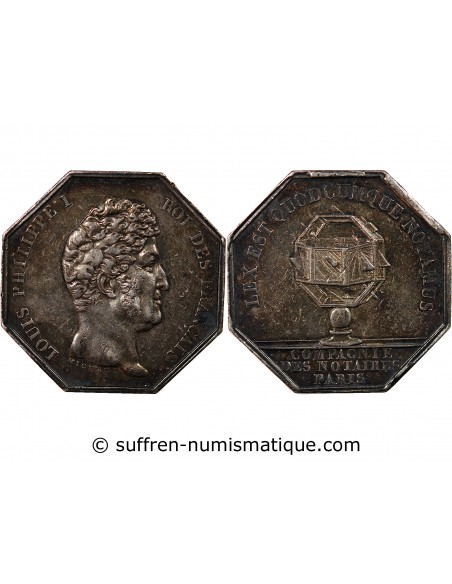 NOTAIRES, LOUIS PHILIPPE - JETON ARGENT Cie DES NOTAIRES DE PARIS