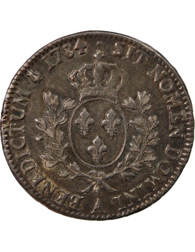 LOUIS XVI - ECU AUX BRANCHES D'OLIVIER 1784 A PARIS