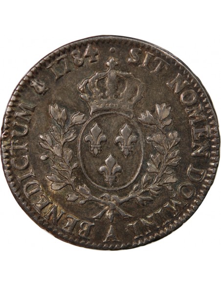LOUIS XVI - ECU AUX BRANCHES D'OLIVIER 1784 A PARIS