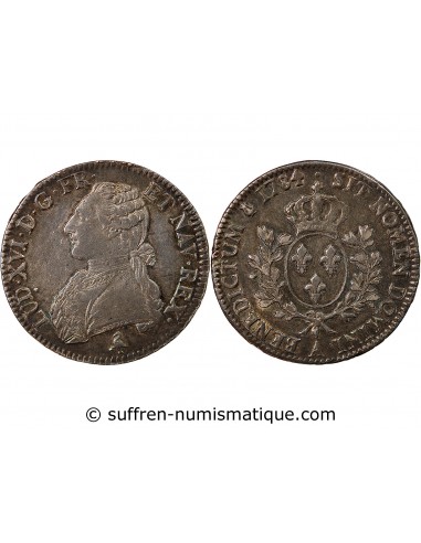 LOUIS XVI - ECU AUX BRANCHES D'OLIVIER 1784 A PARIS