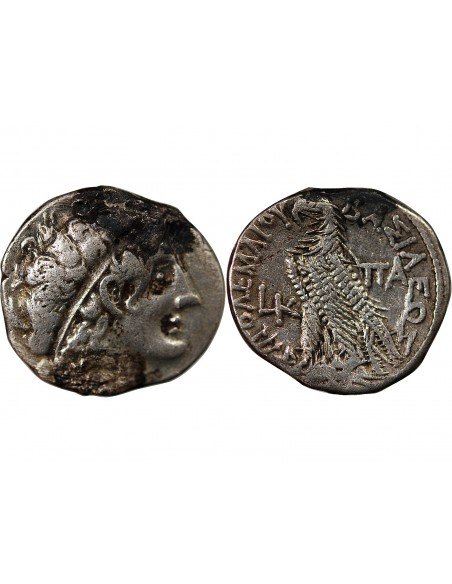 ROYAUME LAGIDE, PTOLEMEE XII - TETRADRACHME ARGENT - ALEXANDRIE, LK 62/61 AV JC