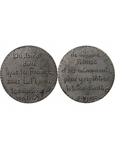 VATICAN / REPUBLIQUE FRANCAISE - MEDAILLE ETAIN - CRITIQUE DE L'EXPEDITION DE ROME - 1849 2