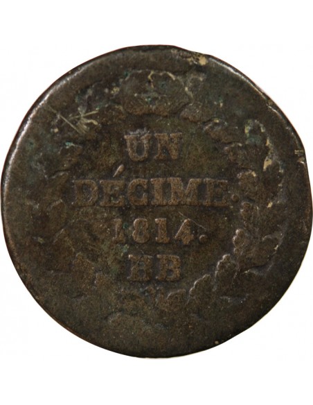 SIEGE DE STRASBOURG, NAPOLEON Ier - DECIME 1814 BB