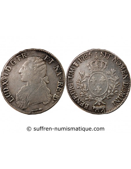 LOUIS XVI - ECU DE BEARN ARGENT AUX BRANCHES D'OLIVIER 1785 PAU