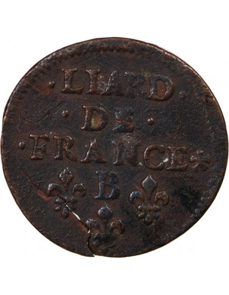 LOUIS XIV﻿ - LIARD AU BUSTE JUVENILE 1657 B ACQUIGNY