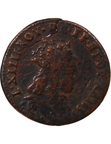 LOUIS XIV﻿ - LIARD AU BUSTE JUVENILE 1657 B ACQUIGNY