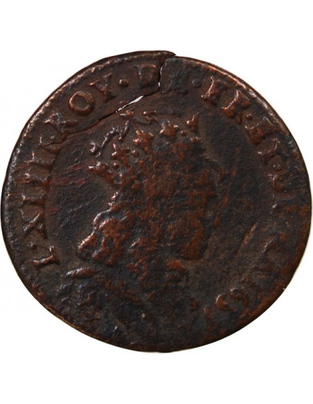 LOUIS XIV﻿ - LIARD AU BUSTE JUVENILE 1657 B ACQUIGNY