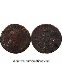 LOUIS XIV﻿ - LIARD AU BUSTE JUVENILE 1657 B ACQUIGNY