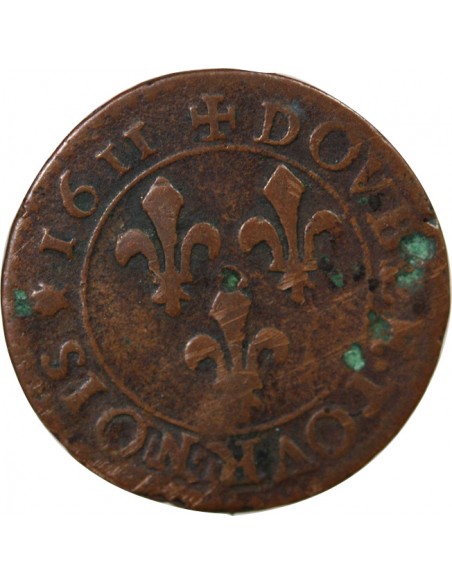 LOUIS XIII - DOUBLE TOURNOIS 1611 M TOULOUSE