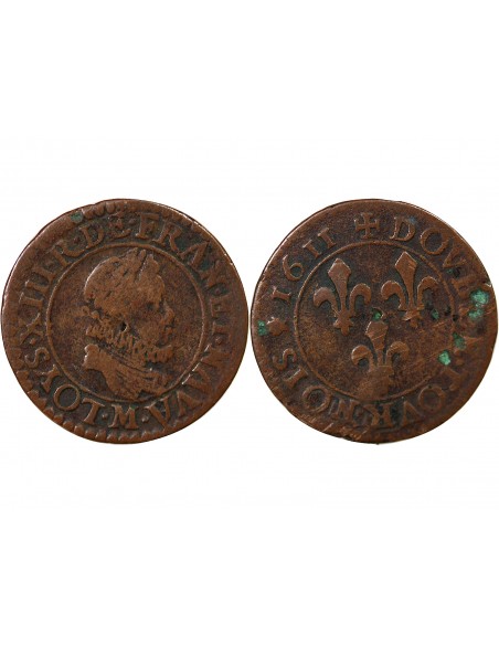 LOUIS XIII - DOUBLE TOURNOIS 1611 M TOULOUSE