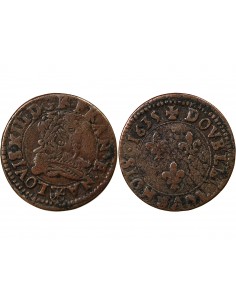 LOUIS XIII, NAVARRE - DOUBLE TOURNOIS 1635 SAINT PALAIS 2