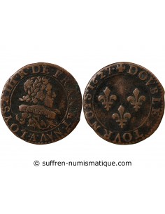 LOUIS XIII - DOUBLE TOURNOIS 1629 A PARIS TYPE 6