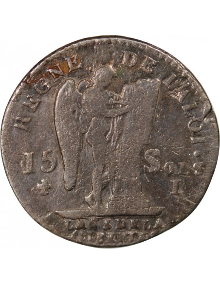 LOUIS XVI, CONSTITUTION - 15 SOLS  ARGENT 1791 I LIMOGES