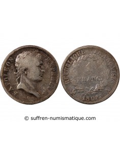 NAPOLEON Ier - 1 FRANC ARGENT 1808 A PARIS Type République