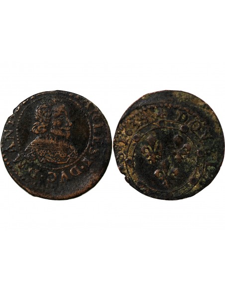 ARDENNES, ARCHES-CHARLEVILLE, Charles I de Gonzague – DOUBLE TOURNOIS 1634 - TYPE 12