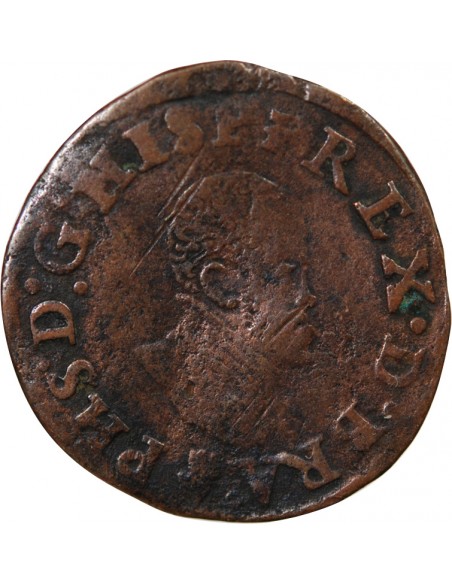 PAYS-BAS ESPAGNOLS, DUCHÉ DE BRABANT, PHILIPPE II - DOUBLE COURTE - 1569-1577 ANVERS