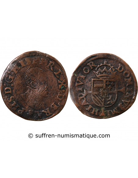 PAYS-BAS ESPAGNOLS, DUCHÉ DE BRABANT, PHILIPPE II - DOUBLE COURTE - 1569-1577 ANVERS