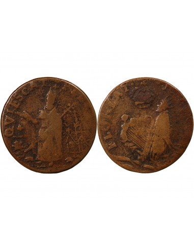 GRANDE-BRETAGNE ET NEW JERSEY - 1/2 PENNY 1646-1674