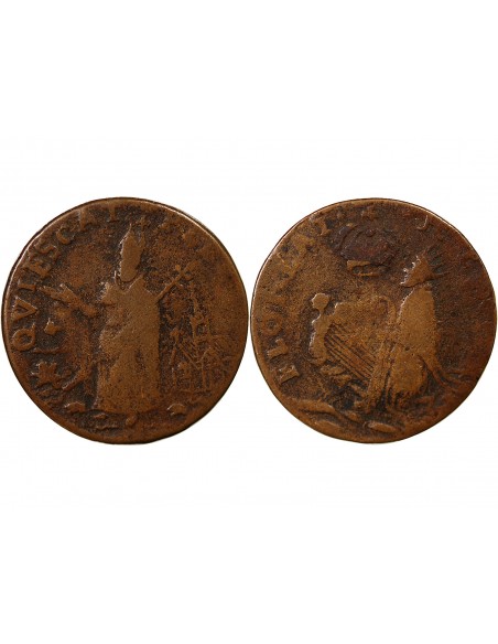 GRANDE-BRETAGNE ET NEW JERSEY - 1/2 PENNY 1646-1674