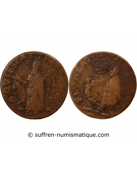 GRANDE-BRETAGNE ET NEW JERSEY - 1/2 PENNY 1646-1674