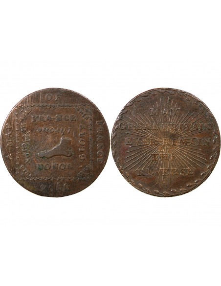 ROYAUME-UNI - JETON CUIVRE 1794 - MAP OF FRANCE - SATIRE REVOLUTION FRANCAISE