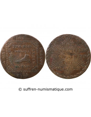 ROYAUME-UNI - JETON CUIVRE 1794 - MAP OF FRANCE - SATIRE REVOLUTION FRANCAISE