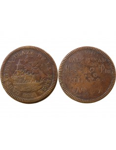 ESPAGNE - JETON CUIVRE 1838 - CARTAGENE, PLAZA DE LA YERBA 2