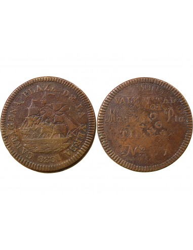 ESPAGNE - JETON CUIVRE 1838 - CARTAGENE, PLAZA DE LA YERBA