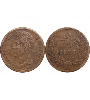 10 CENTIMES CHARLES X 1828 "Guyane" 2