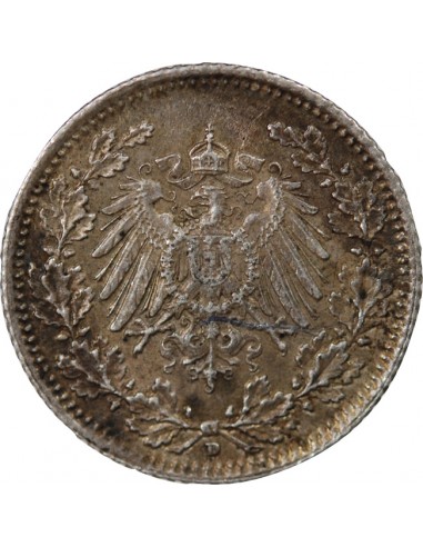 ALLEMAGNE, WILHELM II - 1/2 MARK 1919 D MUNICH