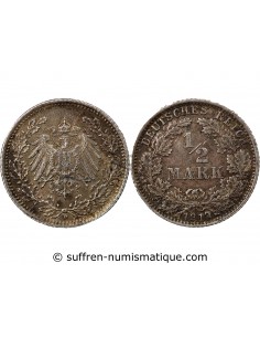 ALLEMAGNE, WILHELM II - 1/2 MARK 1919 D MUNICH