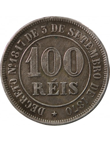 BRESIL, PEDRO II - 100 REIS 1881