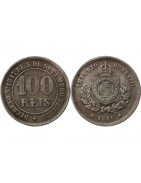 BRESIL, PEDRO II - 100 REIS 1881
