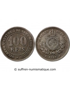 BRESIL, PEDRO II - 100 REIS 1881