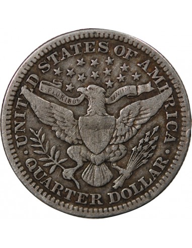 USA - 1/4 DOLLAR ARGENT "BARBER Quarter" 1911 PHILADELPHIE