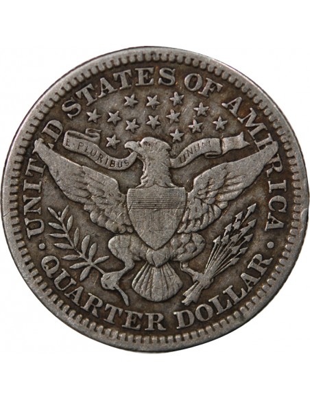 USA - 1/4 DOLLAR ARGENT "BARBER Quarter" 1911 PHILADELPHIE