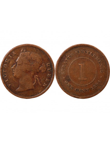 ETABLISSEMENTS DES DETROITS, VICTORIA - CENT 1894 LONDRES