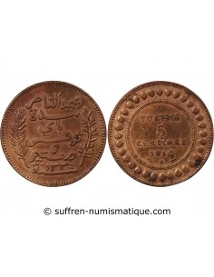 TUNISIE SOUS PROTECTORAT FRANCAIS, MUHAMMAD AL-NASIR - 5 CENTIMES 1916 A PARIS