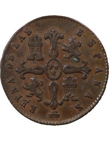 ESPAGNE, ISABELLE II - 8 MARAVEDIS 1837 SEGOVIE